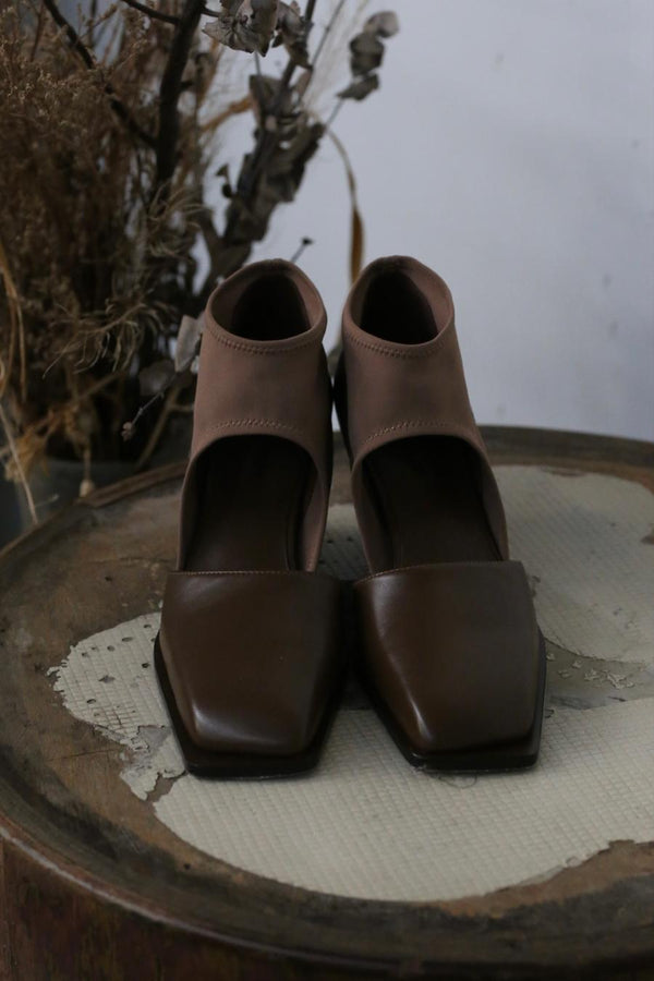 OUDE WAAG sheepskin ninja high heel OW-23SS-FT02 coffee color